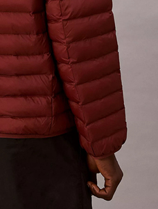 Chaqueta acolchada de manga larga de nailon rojo académico con logotipo personalizado más vendida para hombre, chaqueta de burbujas resistente al agua y al viento - Product Image 5