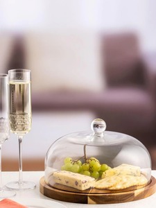 Cúpula para Pastel Antigua y Base de Madera, Soporte para Pastel de Madera de Acacia - Product Image 5