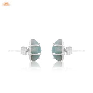 Boucles d'oreilles clous en argent sterling 925 avec pierre d'amazonite en forme d'étoile pour femme, idéales pour le quotidien - Product Image 3