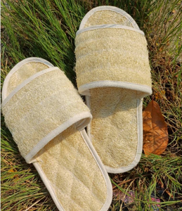 Pantoufle luffa confortable écologique soins des pieds diapositives naturel exfoliant Spa pantoufles pour adoucir la peau et le bien-être quotidien - Product Image 2