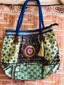 <b>Indian</b> Vintage Banjara Cotton Clutch <b>Bags</b> Handcrafted Bohemian Embroidery Geometric Evening Shopping Shoulder <b>Bag</b> for Women - Product Image 2