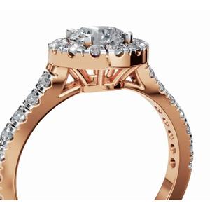 Elegante Anillo de Compromiso con Halo Redondo de Diamante Cultivado en Laboratorio, 1.109 Ct, Oro de 9, 14 y 18 Quilates, Joyería Fina al por Mayor, Exportación OEM - Product Image 3