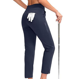 Femmes Pro Slim Fit Athlétique Workout Lounge Casual Outdoor Performance Pantalon de golf Pantalon de golf droit Jogger Poches zippées - Product Image 4