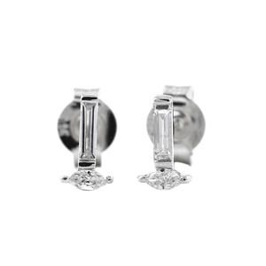 SP bijoux exquis tous les jours 14K or massif petit oeil mignon barre diamant naturel boucles d'oreilles magnifiques femmes boucles d'oreilles simples - Product Image 1