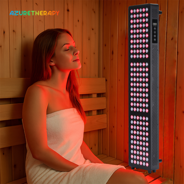 AZURE AL1000 Standing Red Infrared LED Panel with 180 LEDs and US Plug Compatibility for Sauna Room Photodynamic Therapy