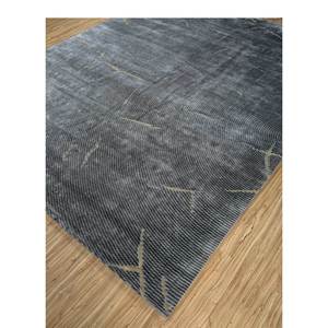 Tapis en soie de bambou noué à la main bleu azalée Aibz-1006 pour la maison, le salon, le couloir, tapis rectangulaire en fourrure, motif abstrait, tapis de chambre - Product Image 2