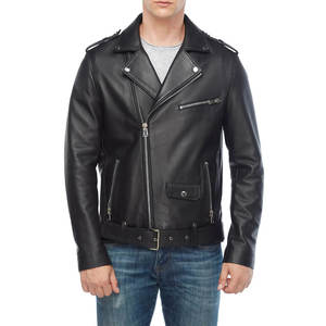 Veste en cuir véritable pour homme, style motard, haute qualité, service OEM, vêtement de mode pour l'extérieur, veste en cuir d'hiver pour homme - Product Image 1
