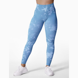 Venta al por mayor Plus Size Print Legging Mujeres Estrellas Impresión Leggings Cintura elástica Pantalones Elasticidad Estrellas Tie Dye Yoga Leggings - Product Image 1