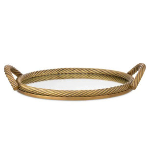 Plateau de service en laiton finition antique parfait pour les festivals du patrimoine culturel mariages traditionnels et occasions familiales - Product Image 1