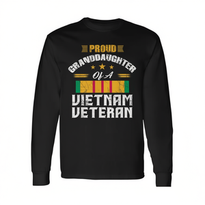 Maglietta a Maniche Lunghe VETERAN 365, Orgogliosa Nepoletta di un Veterano del Vietnam, Prodotto Promozionale Personalizzabile - Product Image 2