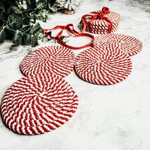 Handmade Beaded <b>Coasters</b> - Boho <b>Drink</b> <b>Coasters</b> with Polyester Backing (4x4 Inch) - Product Image 4