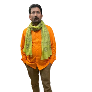 Bufanda tradicional hecha a mano y chal Ram estilo largo con estampado de patrón intrincado chal de diseño liso - Product Image 1