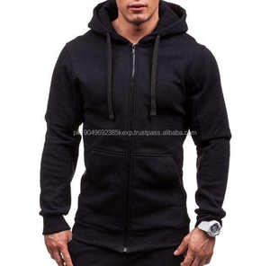 Primavera otoño Color sólido Zip up Cardigan Chaqueta con capucha Deportes Casual Sudadera con capucha Sudaderas con capucha para hombre Sudaderas Logotipo personalizado - Product Image 3