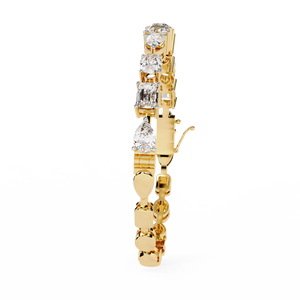 Fabulosa Pulsera y Brazalete de Diamantes Cultivados en Laboratorio con Corte Princesa en Oro de 18K para Mujer, para Uso Diario - Product Image 3