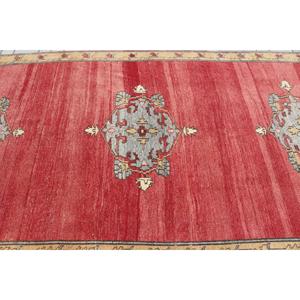พรมตุรกีขนาด 5x12.2 ฟุต, พรมขนาดใหญ่สไตล์วินเทจ, พรมลายดอกไม้สีแดง - Product Image 5
