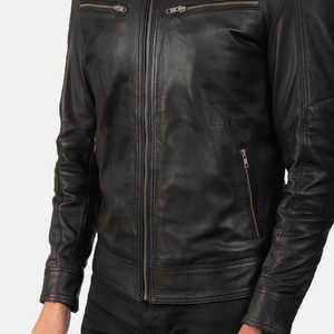 Veste d'hiver pour hommes Top Design avec col montant manches longues 100% cuir de haute qualité personnalisable prix raisonnable - Product Image 3