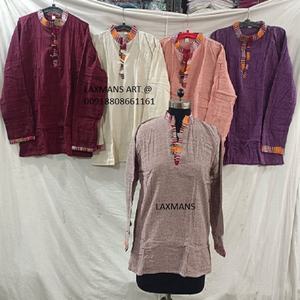 ยาระบายสำหรับ KUR-040คอตตอนสำหรับทุกเพศสไตล์ฮิปปี้อินเดีย Kurta ขายส่งจากอินเดีย - Product Image 1