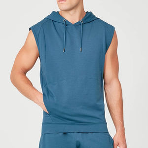 2025 Custom Print High Quality Heavyweight Cotton <b>Hoodie</b> <b>Sleeveless</b> Pullover <b>Hoodie</b> for <b>Men</b> Workout Hoodies Vest - Product Image 5