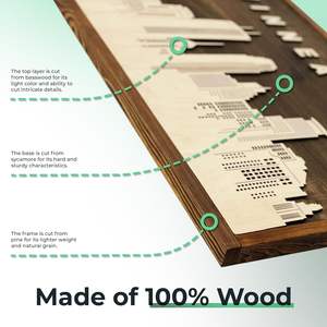 Minneapolis Skyline Wood Art 26 "x 18" Arte de pared de madera decorativo Corte por láser Decoración de habitación de acento de pared de madera para la vida - Product Image 4