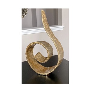 รูปปั้นใบอลูมิเนียมหล่อทำด้วยมือพร้อมทองเหลืองโบราณโบราณตกแต่งโต๊ะโลหะด้านบนของตกแต่งภายในบ้านของขวัญ - Product Image 3