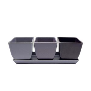 Ensemble de 3 pots à fleurs Pioneera avec plateau, biodégradables, écologiques, en balle de riz, durables, avec trou de drainage, pour usage intérieur/extérieur - Product Image 5
