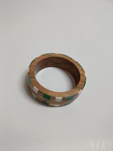 Pulsera clásica de madera y resina multicolor para mujer, brazalete elegante, regalo de joyería - Product Image 6