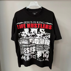 Life Hustlers <b>Extra</b> <b>Large</b> 260gsm 100% Cotton Men's Street Wear High Diamond T-shirt Men's Fashion Designer - Product Image 2