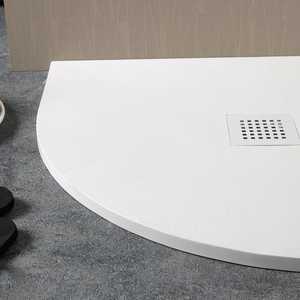 Receveur de douche semi-circulaire 80x80 en résine blanche Milan - Articles de bain et toilettes - Product Image 2