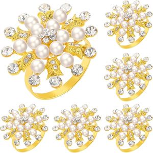 Servilletero de oro alemán, servilletero de copo de nieve de diamantes de imitación, ideal para el día a día, Decoración de mesa, papel, decoración de fiesta de madera - Product Image 1