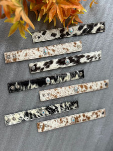 ใหม่หินเทอร์ควอยซ์และของแท้หนัง Cowhide สร้อยข้อมือเครื่องประดับตะวันตกปรับ Snap ผมบนซ่อนสร้อยข้อมือผู้หญิงสร้อยข้อมือ - Product Image 5