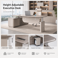 Bureau de direction électrique à hauteur réglable avec armoire de rangement intégrée, table de bureau moderne pour PDG, OEM ODM