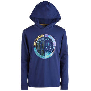 T-shirt con cappuccio blu piccolo Ideology per bambini, in tessuto lavorato a maglia con stampa grafica per neonati - Product Image 1