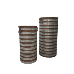 Décoration de jardin de maison de ferme moderne Pots de fleurs et jardinières métalliques galvanisés avec support Vase design - Product Image 4