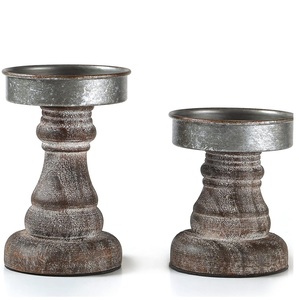 Pozo de vidrio RUsticFinish soportado por linternas de vela de cuerpo de metal para Navidad con tamaños de 12 pulgadas - Product Image 3