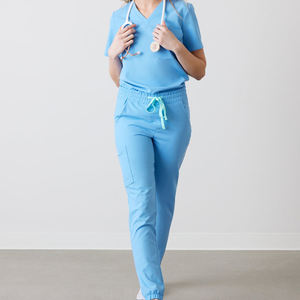 Ensembles d'uniformes d'allaitement pour femmes hommes ensemble de gommages uniformes d'infirmière pour hôpital médecin haut et pantalon avec plusieurs poches - Product Image 1