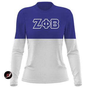 Camiseta de fútbol ligera ajustada de manga larga con diseño dividido para Zeta Phi Beta Sorority mujeres colores personalizados Logo transpirable rápido - Product Image 4