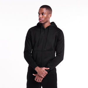 Vente en gros 360GSM Veste à capuche unisexe à fermeture éclair en tissu français épais Sweat à capuche d'hiver avec logo pour hommes basique en coton mélangé - Product Image 1