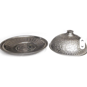 Finition plaquée argent de style vintage pour la décoration de la maison et de l'hôtel Dôme en relief artisanal indien - Product Image 4