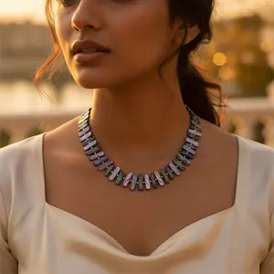 Collier de perles violettes pour femmes, bijoux élégants, cadeau pour elle - Product Image 1