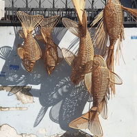 Le meilleur choix pour Lanterne Vietnam Lanterne en forme de poisson en bambou de haute qualité pour la décoration de restaurant
