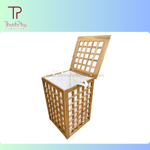 Contemporary Design Acacia <b>Wood</b> Commercial-Grade <b>Laundry</b> <b>Basket</b> Custom Made Cover for Villa Courtyard Furniture Accessories - Product Image 5