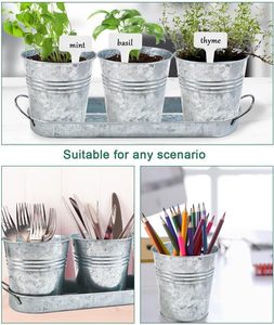 Juego de 3 jardineras de ventana de metal galvanizado con bandeja y drenaje para el hogar, cocina y uso al aire libre, macetas de jardín versátiles para alféizar de ventana - Product Image 3