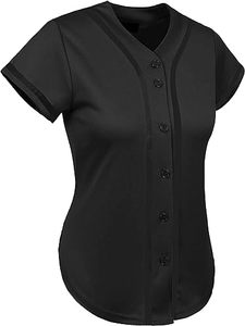 Maillot de baseball personnalisé pour femmes, chemise de softball à boutons, piping contrasté, vêtements de sport, uniforme d'équipe performant pour femmes - Product Image 3