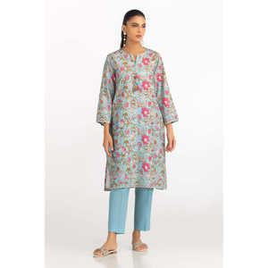 Ensemble Coordonné Imprimé en Cambric pour Femmes Brodé IPST-77424 Style Casual Tendance Trois-Quarts pour Tenues Printemps/Été XS - Product Image 4