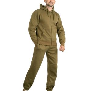 Customized Logo for Puff Print Sweatsuit for Men Gray Heavyweight Cotton Fleece <b>Jogger</b> Zipper Plus Size Breathable Tracksuit - Product Image 3