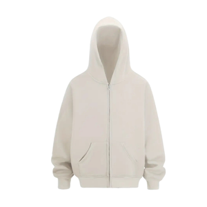 100% Cotton Zip Hoodie for Men Custom Graphic with Oversized Autumn Pullover Puff Printing Dot Pattern Design Hooded Collar - Product Image 3