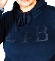 Conjunto Deportivo de Dos Piezas con Capucha y Pantalones de Felpa para Mujer, Color Azul Rey, de la Hermandad Zeta Phi Beta, Bordado y Personalizable