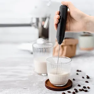 Hộ gia đình mạnh mẽ Whisk Sữa Latte nghệ thuật cà phê bọt tay cầm tay Pin hoạt động sữa Frother