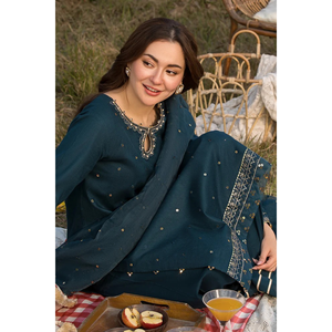Ensemble chemise en mousseline de soie brodée printemps/été avec dupatta en organza et pantalon - BIC-4781 - Product Image 2
