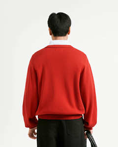 Pulls pour hommes en rayonne tricotée à manches longues décontractés respirants unis - Product Image 2